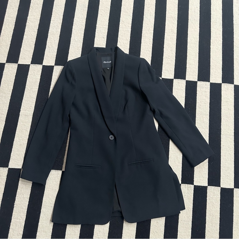 Madewell Black Longline Single-Button Blazer